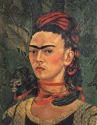 Self-Portrait with Monkey Frida Kahlo